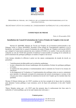 CEET - Ministère du Travail, de l`Emploi, de la Formation