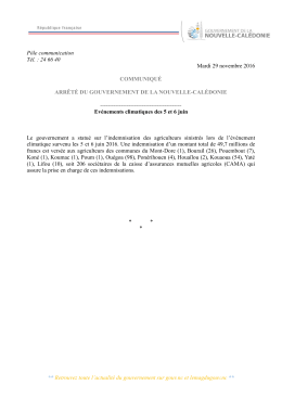 ** Retrouvez toute l`actualit&eacute; du gouvernement sur gouv.nc et