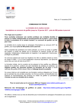 Retrouver le CP du 17/11/2016 - Ministere de la Justice/Ministry of