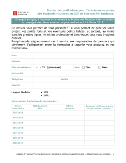 Le dossier de candidature