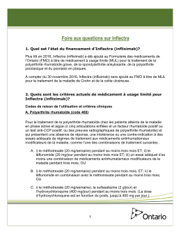 Foire aux questions sur Inflectra - Ministère de la Santé et des Soins