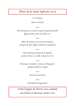 Voir le menu - Bienvenue au restaurant Le Parvis