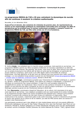 Le programme MEDIA de l`UE a 25 ans: entretenir la