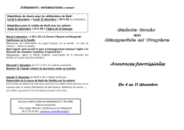 &Eacute;V&Egrave;NEMENTS / INFORMATIONS &agrave; retenir