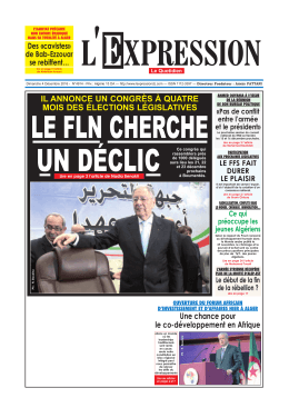 IL ANNONCE UN CONGR&Euml;S QUATRE MOIS DES