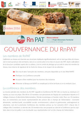 Gouvernance RnPAT - Terres en villes