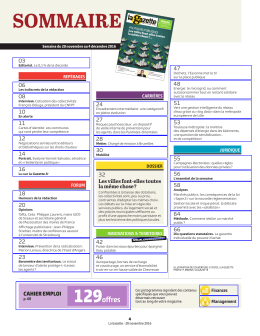 sommaire - Accédez aux archives de la Gazette