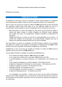 Lire le Communiqué - Ministère du Commerce