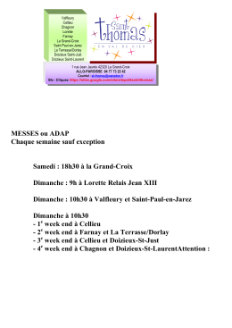 Dates et horaires des messes sur tous les clochers