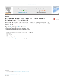 Erratum à « Is negative hallucination still a viable