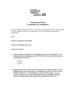 Conseiller des patients et des familles