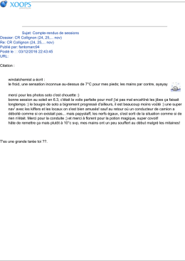 Sujet: Compte-rendus de sessions