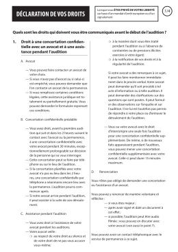D&Eacute;CLARATION DE VOS DROITS
