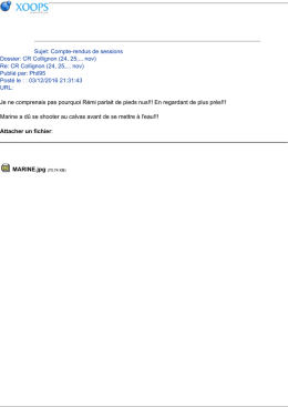 Sujet: Compte-rendus de sessions