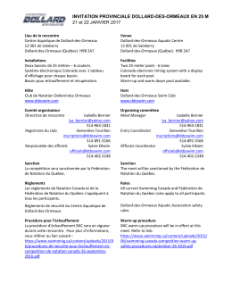 Dollard en 25m (11+) – Trousse d`information