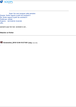 Sujet: Qui veut naviguer cette semaine