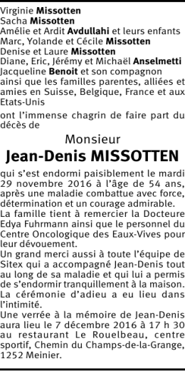 Jean-Denis MISSOTTEN