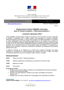 Télécommunications » – vendredi 2 décembre 2016