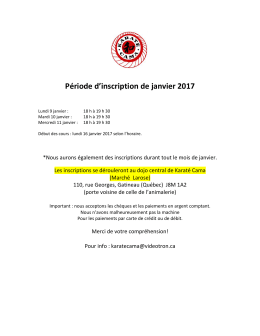 Période d`inscription de janvier 2017