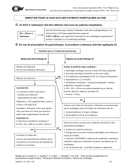 DIRECTIVE POUR LE SUIVI ECG DES PATIENTS