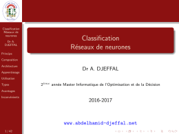 Diapos réseaux de neurones - Site personnel du Dr. Abdelhamid