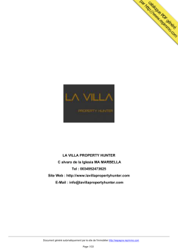 Catalogue immobilier de LA VILLA PROPERTY HUNTER