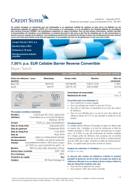 7,50% p.a. EUR Callable Barrier Reverse Convertible Bayer, Sanofi