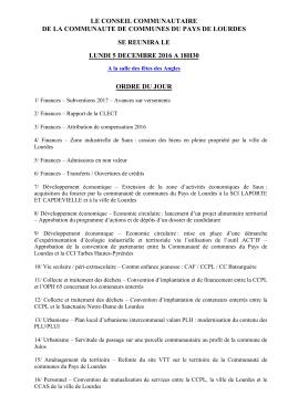 le conseil communautaire de - Lourdes