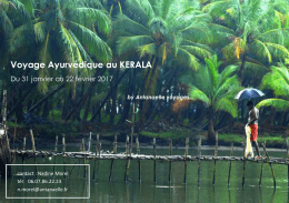 Voyage Ayurv&eacute;dique au Kerala - Espace Th&eacute;rapeutique Rousseau
