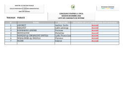 TRAVAUX PUBLICS N° NOMS PRENOMS DECISION DE LA