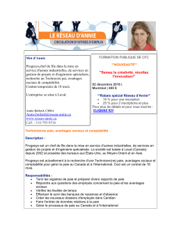 Technicien Paie- avantages sociaux comptabilit&eacute; - reseau