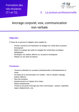 Ancrage corporel, voix, communication non verbale
