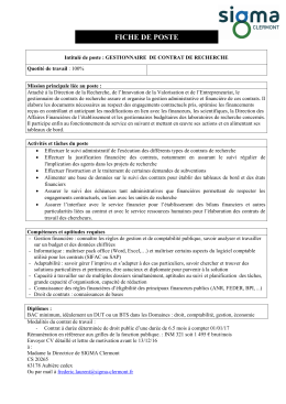 fiche de poste - SIGMA Clermont