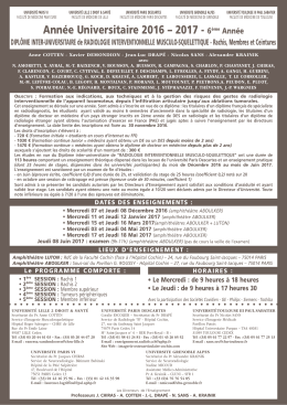 Ann&eacute;e Universitaire 2016 &ndash; 2017 - 6&egrave;me Ann&eacute;e