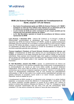 MVM Life Science Partners, spécialiste de l