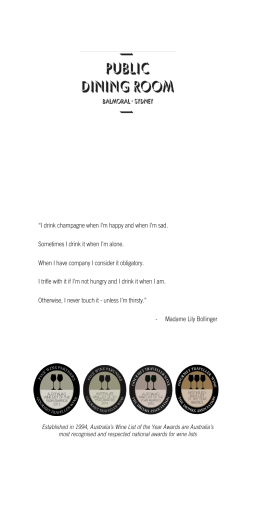 &ldquo;I drink champagne when I`m happy and when I`m sad. Sometimes I