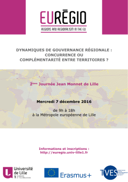 DYNAMIQUES DE GOUVERNANCE R&Eacute;GIONALE