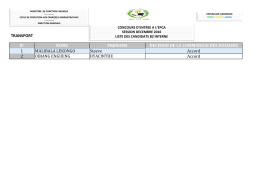 TRANSPORT N° NOMS PRENOMS DECISION DE LA