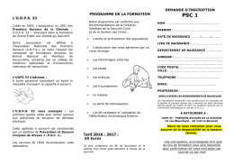 Téléchargez notre fascicule d`information et d`inscription