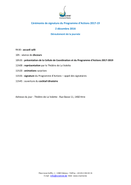Cérémonie de signature du Programme d`Actions 2017