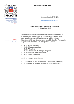 communiqu&eacute; gymnase de pamandzi