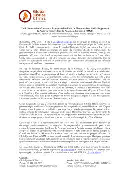 Ha&iuml;ti vivement incit&eacute; &agrave; assurer le respect des droits de l`homme dans