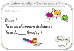 Rallye-lecture &ndash; Lire c`est partir &ndash; Dipl&ocirc;mes