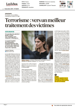 Terrorisme :vers un meilleur traitement desvictimes