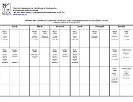 horaire - Club de Taekwondo Cap-Rouge et Saint