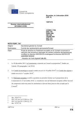 14973/16 JDC/cc 1 DRI 1. Le 20 décembre 2013, la Commission a