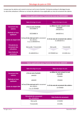 D&eacute;calage de paie en DSN - Agirc