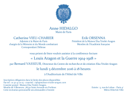 Anne HIDALGO « Louis Aragon et la Guerre 1914-1918