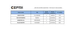 02/12/2016 Liste des sociétés suspendues - mise à jour le