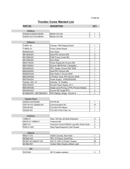 Tronitec Cores Wanted List